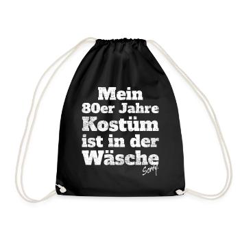 Mein 80er Jahre Kostüm In Der Wäsche Motto Party - Turnbeutel - Schwarz - Vorne