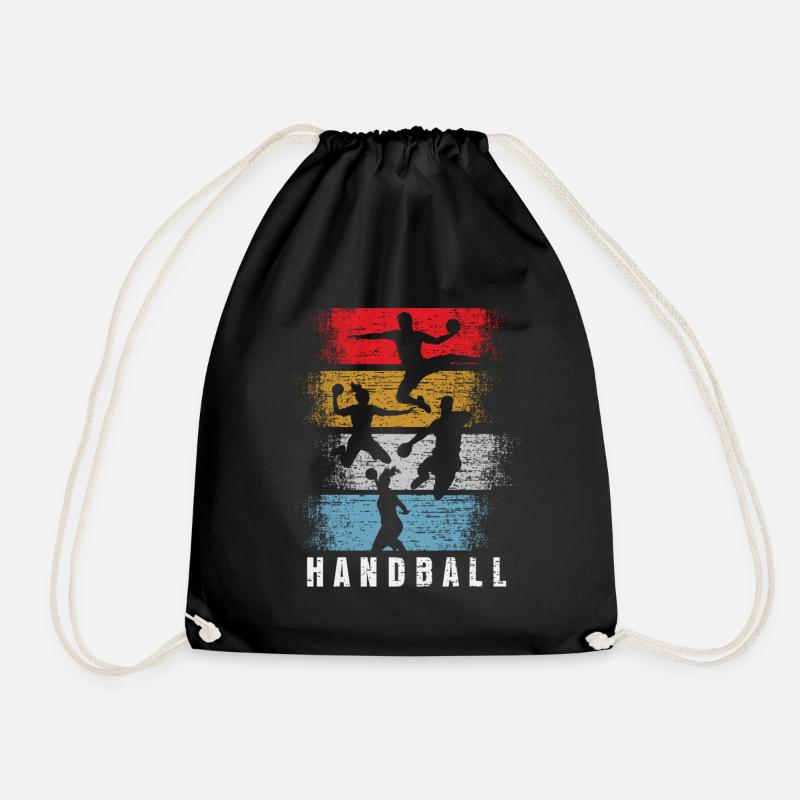 Handball Torwart Spieler Retro Geschenk - Turnbeutel - Schwarz