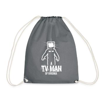 TV Man of Virginia - Drawstring Bag - grey - Front