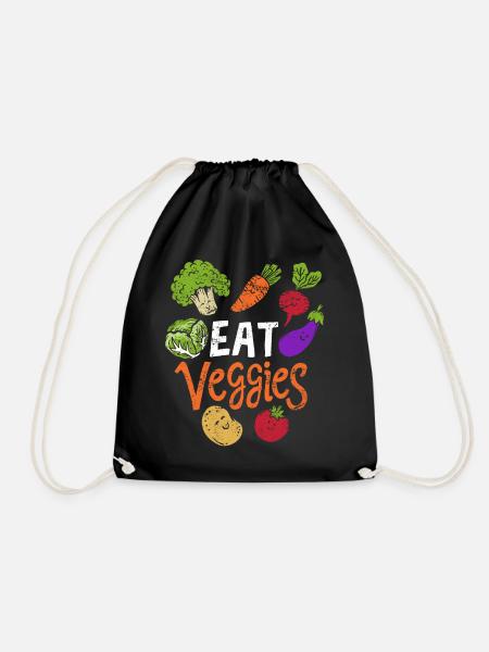 Verduras comen verduras verduras - Mochila saco - negro