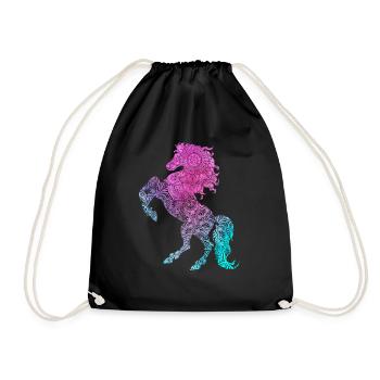 Cheval sauvage Mandala Attrape-rêves - Sac de sport léger - noir - Devant