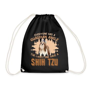 Ange gardien chien shih tzu - Sac de sport léger - noir - Devant