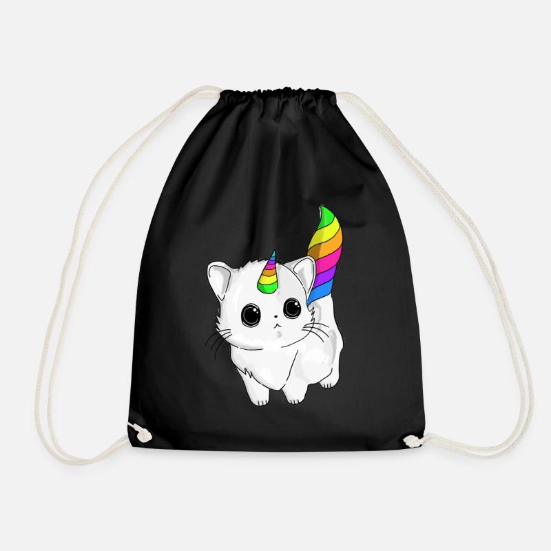 Caticorn Süß Katze Einhorn - Turnbeutel - Schwarz