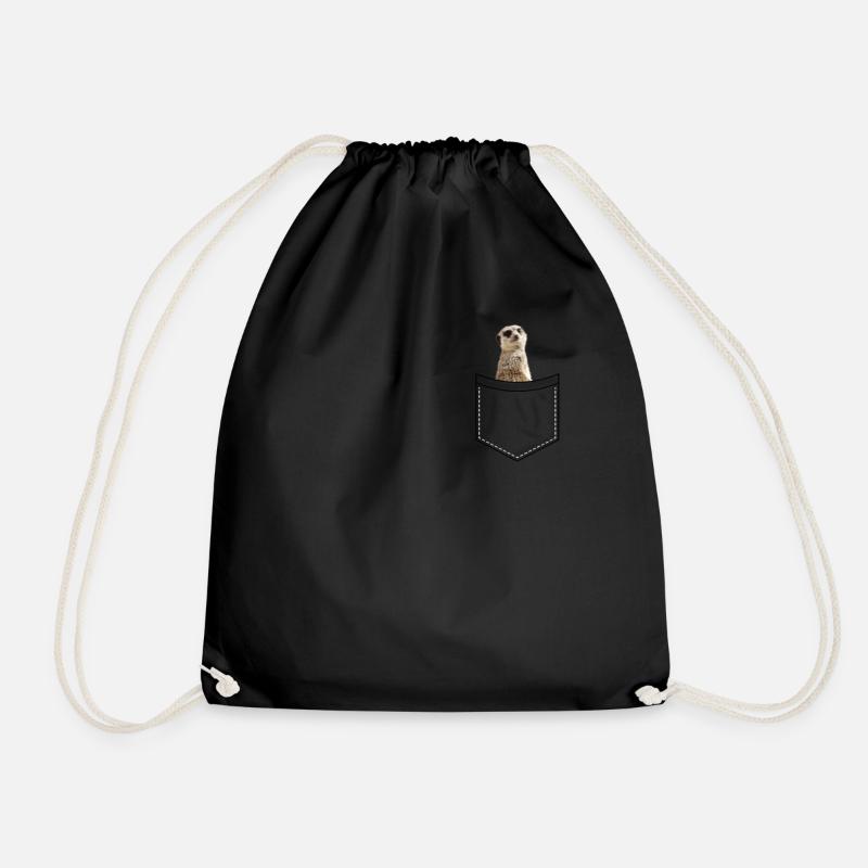 Meerkat in the bag Sweet - Drawstring Bag - black
