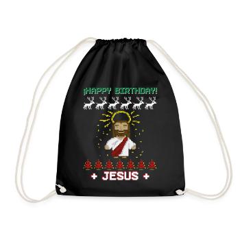 Joyeux anniversaire jesus noel - Sac de sport léger - noir - Devant