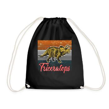 Triceratops Dino Dinosaur - Drawstring Bag - black - Front