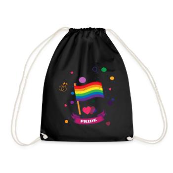 Gay Pride Gift - Drawstring Bag - black - Front