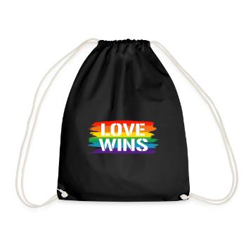 Gay Pride Gift - Drawstring Bag - black - Front