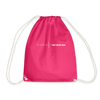 Do not stop the music heartbeat gift - Drawstring Bag - fuchsia - Front