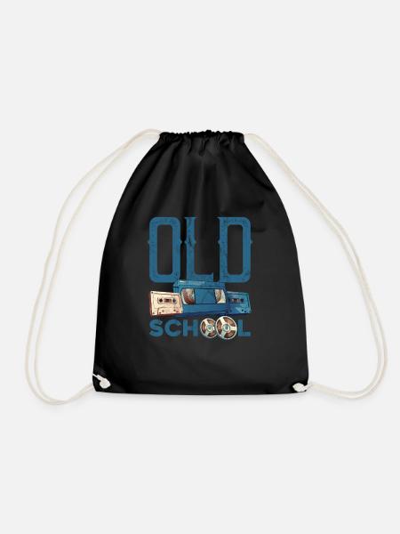 Old School Vintage Party Kostüm Outfit - Turnbeutel - Schwarz