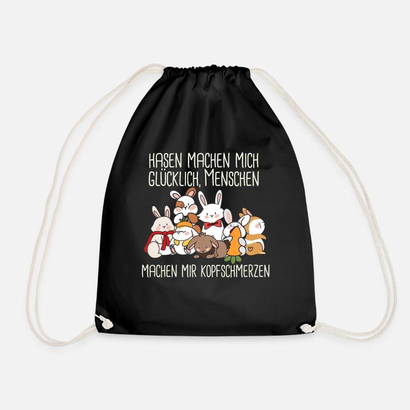 Hase Süß Kaninchen Spruch - Turnbeutel - Schwarz