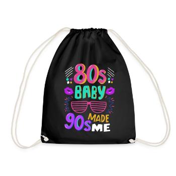 80s baby - Drawstring Bag - black - Front