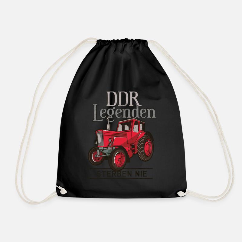 DDR Legenden Traktor Trecker Bauernhof Geschenk - Turnbeutel - Schwarz
