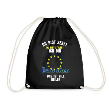 Europäer Europa - Turnbeutel - Schwarz - Vorne