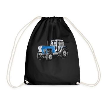 Progress tractor blue tractor farmer gift - Drawstring Bag - black - Front