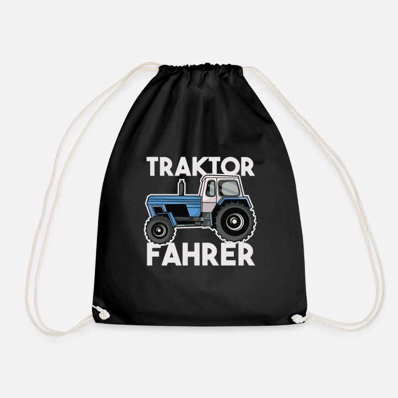 Fortschritt Traktor Fahrer Landwirt Geschenk - Turnbeutel - Schwarz
