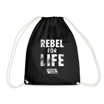 extinction rebellion just rebel - Drawstring Bag - black - Front