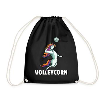 Volleyball unicorn volleyball player - Drawstring Bag - black - Front