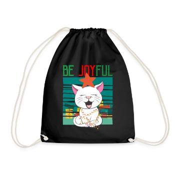 Christmas = be happy - Drawstring Bag - black - Front
