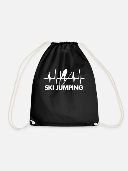 Skispringen Herzschlag - Turnbeutel - Schwarz
