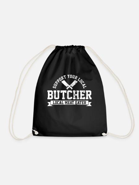 Butcher Local - Drawstring Bag - black