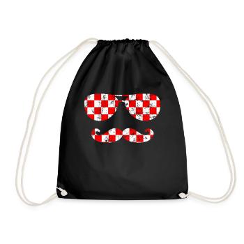Croatia Soccer - Drawstring Bag - black - Front