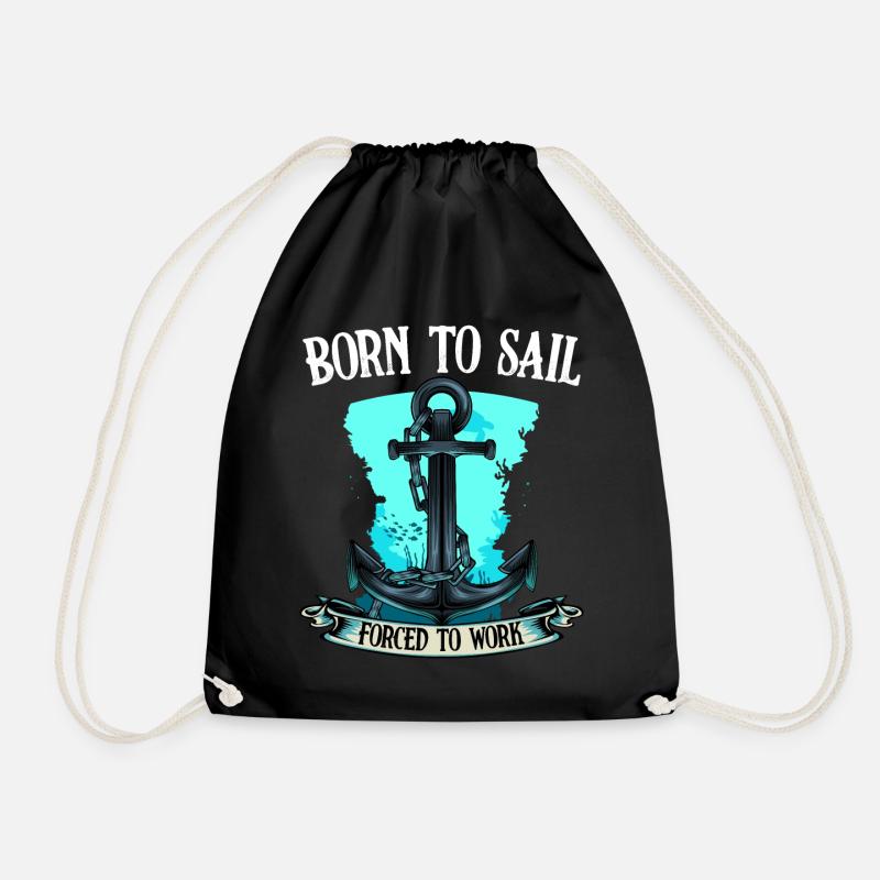sailing - Drawstring Bag - black