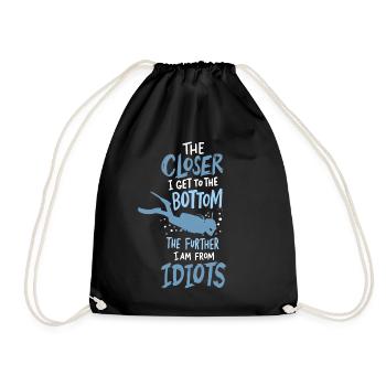 Closer To The Bottom Diving Diver Diving Diving - Drawstring Bag - black - Front