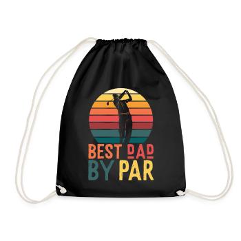 Best Dad By Par Vater Golf Spruch - Turnbeutel - Schwarz - Vorne