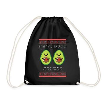 Avocado Vegan Veggie Weihnachten Humor Geschenk - Turnbeutel - Schwarz - Vorne