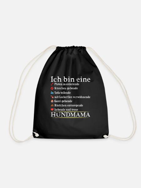 Loving dog mom saying design for mum - Drawstring Bag - black