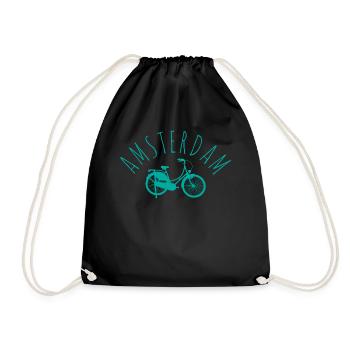 Amsterdam - Drawstring Bag - black - Front