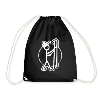 Skieur drôle de ski - Sac de sport léger - noir - Devant