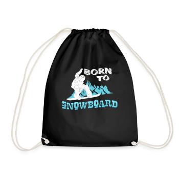 Born To Snowboard Quote Snowboarder Gift - Sac de sport léger - noir - Devant