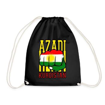 Kurdistan Power. Azadi Kurdistan, Free Kurdistan - Turnbeutel - Schwarz - Vorne