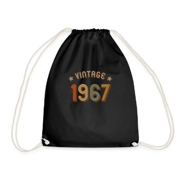 1967 vintage retro vintage birth year birthday - Drawstring Bag - black - Front