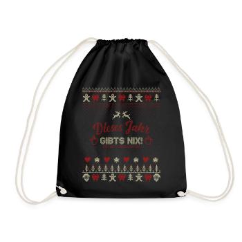 UGLY XMAS SWEATER DIESES JAHR GIBTS NIX - Turnbeutel - Schwarz - Vorne