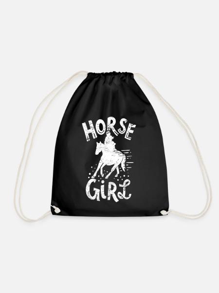 horse - Drawstring Bag - black