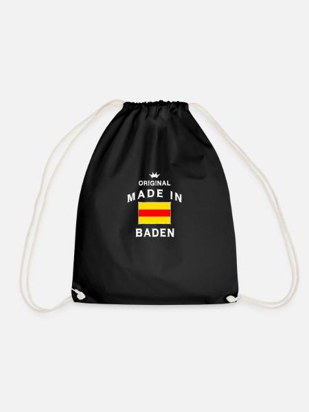 Made in Baden badisch Karlsruhe Schwarzwald Geburt - Turnbeutel - Schwarz