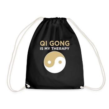 Qigong Qi Gong Tai Chi Thai Chi Chigong Yoga - Drawstring Bag - black - Front