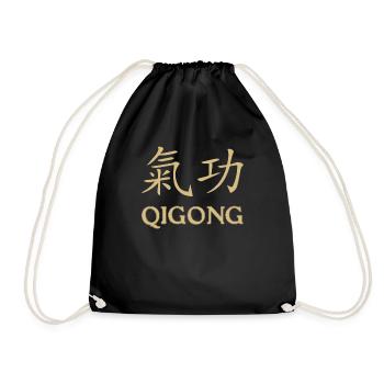 Qigong Qi Gong Tai Chi Thai Chi Chigong Yoga - Drawstring Bag - black - Front