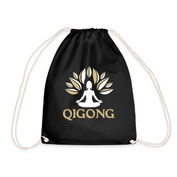 Qigong Qi Gong Tai Chi Thai Chi Chigong Yoga - Drawstring Bag - black - Front