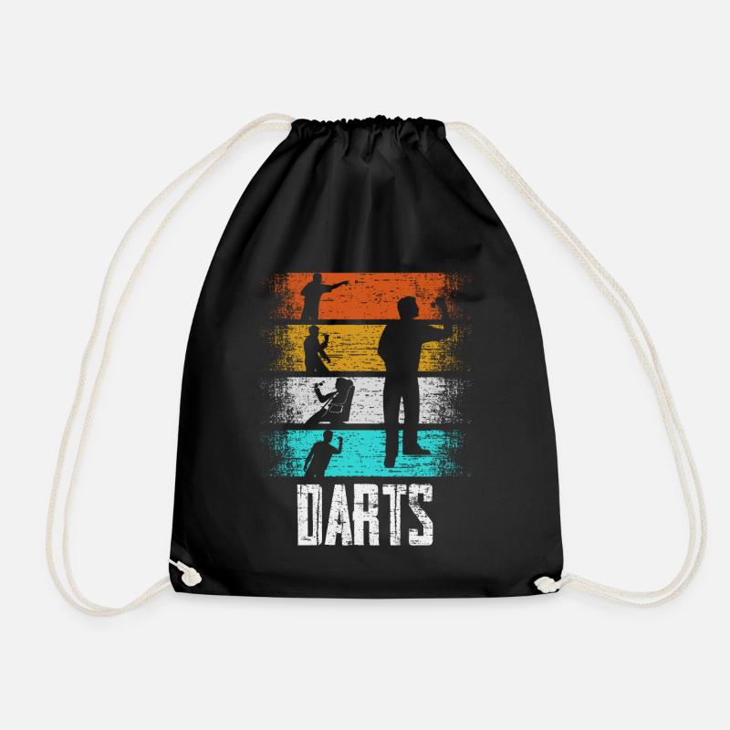 Darts Dart Spieler Retro Geschenk - Turnbeutel - Schwarz