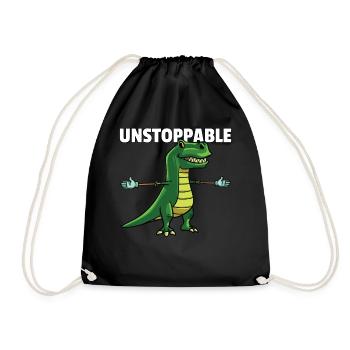 Dinosaur Dino T-Rex Funny Sweeter - Drawstring Bag - black - Front