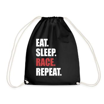 Eat Sleep Race Repeat - Drawstring Bag - black - Front