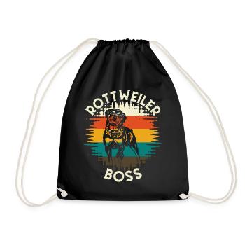 Rottweiler boss - Drawstring Bag - black - Front