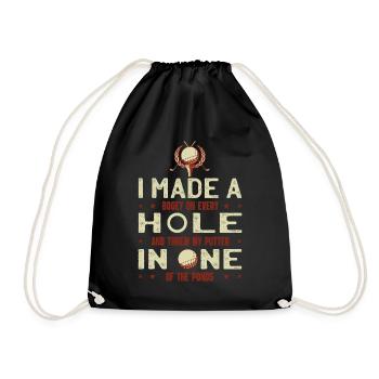 Golf Golfer Funny saying Golfer Gift - Drawstring Bag - black - Front