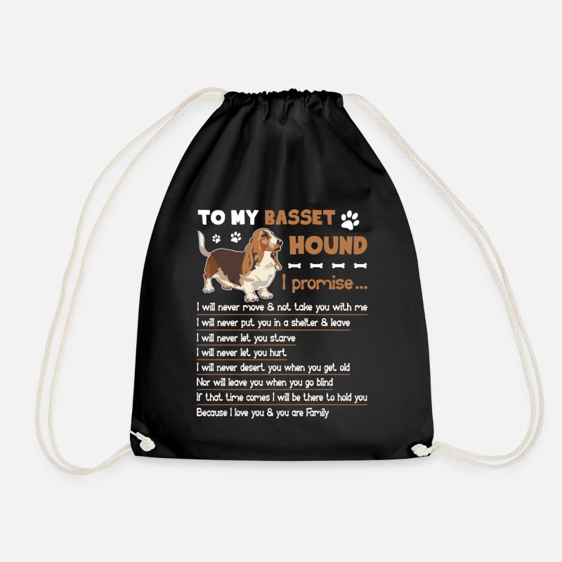 Basset Hound Basset Hound Versprechen - Turnbeutel - Schwarz