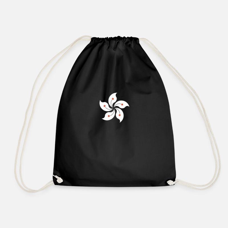 Hong Kong gift - Drawstring Bag - black