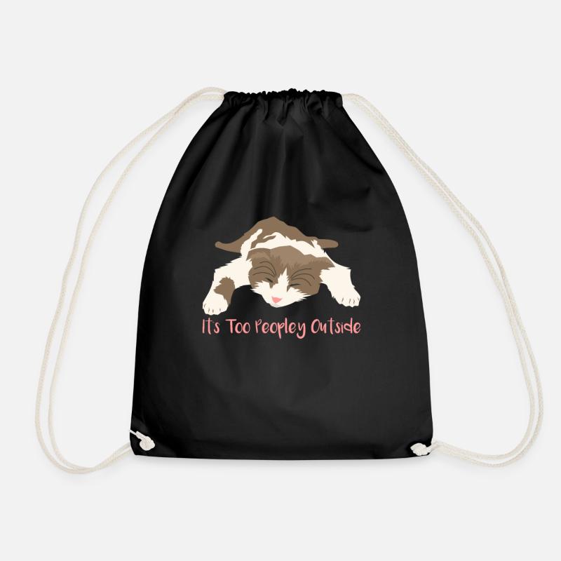 Introvert - Drawstring Bag - black